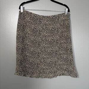 Coldwater Creek Womens 90's Style Black & White Polka Dot Skirt - Size 14 Petite